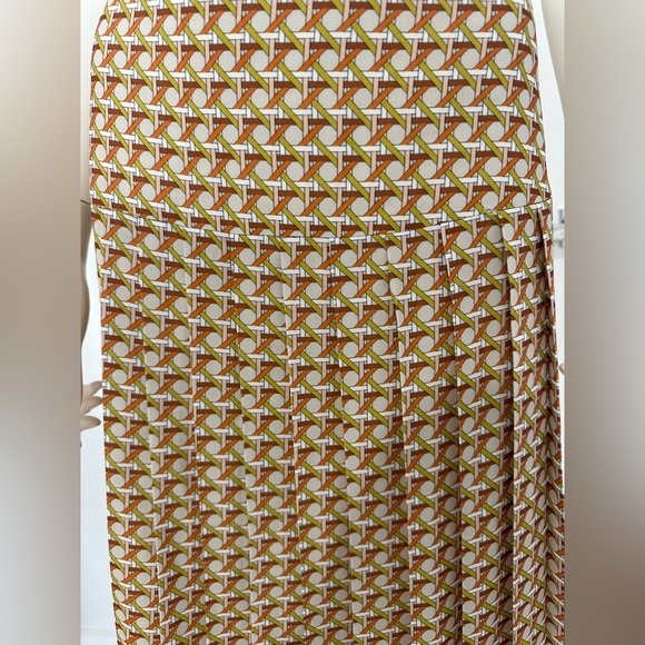 Noir Weave Print Neck Tie Blouse & Pleat Skirt Set - US Size 16 - Picture 8 of 12